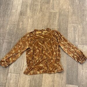 Elegant Floral Brown Blouse